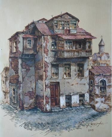 Original Realism Architecture Drawings by Gela Philauri