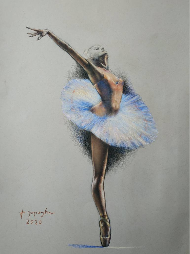 Ballerina Drawing by Gela Philauri Art