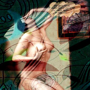 Original Nude Mixed Media by Bernard Alcaraz