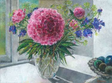 Original Figurative Floral Paintings by Sabine Abraham