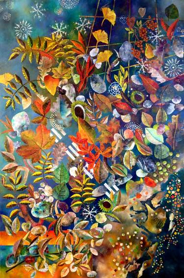 Original Expressionism Seasons Painting by Sabine Abraham