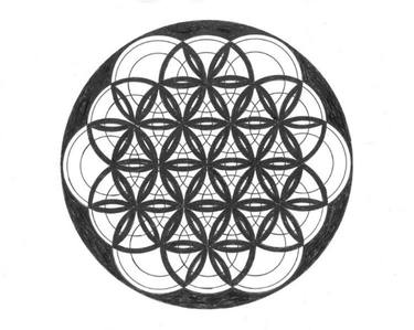 Original Abstract Geometric Drawing by Tsveti Dinkova