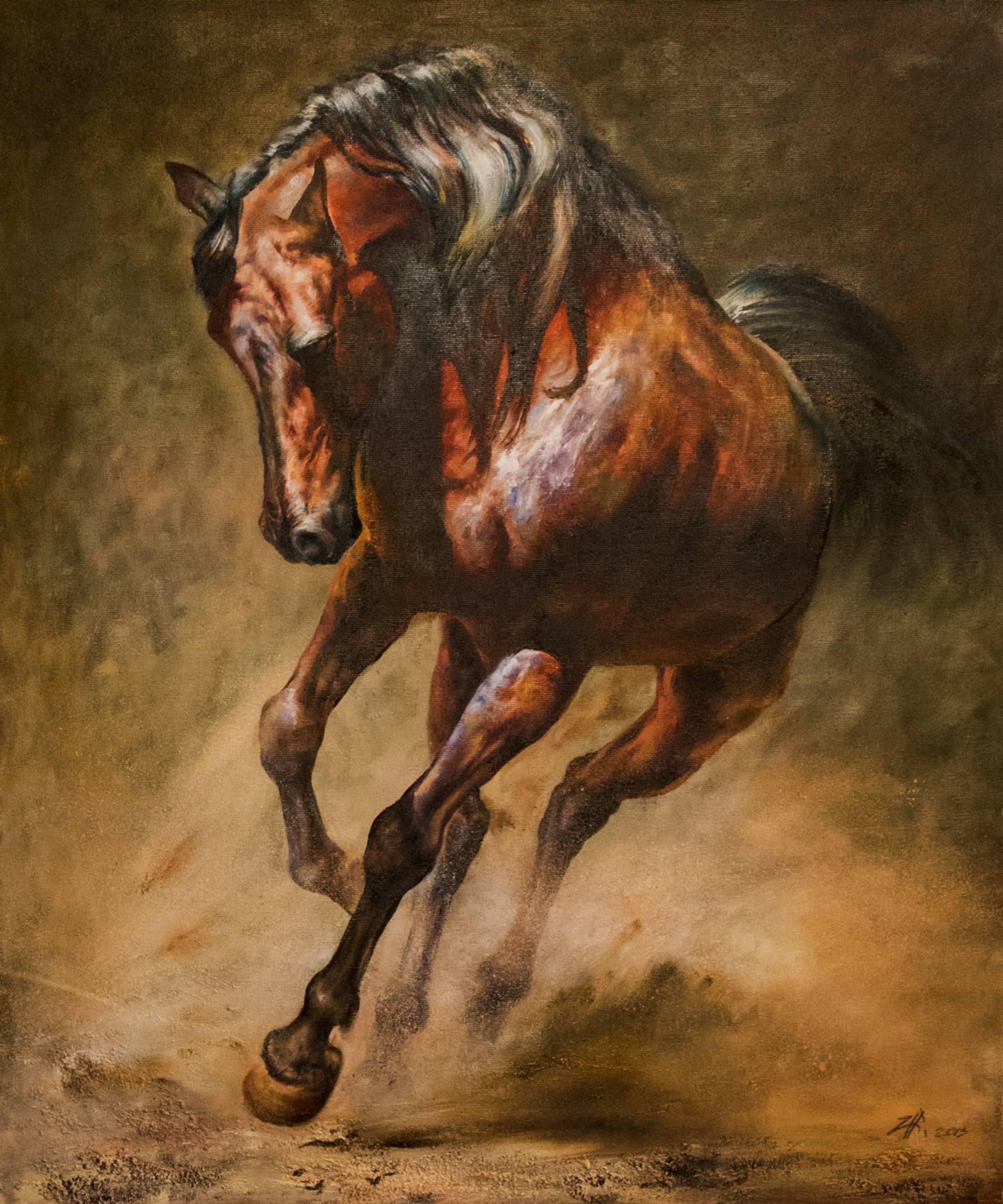 HORSE , Original oil painting Painting by H A | Saatchi Art