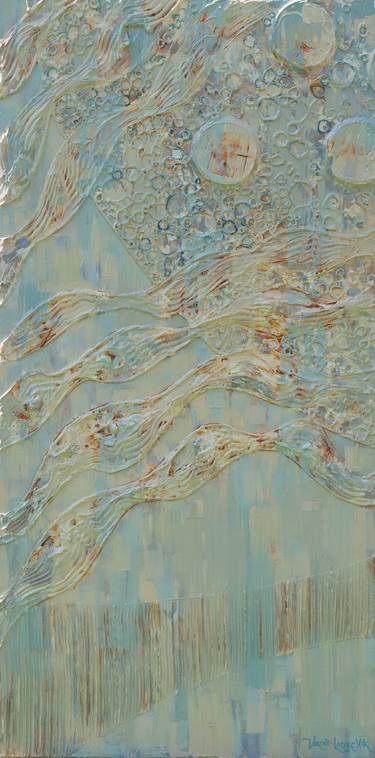Saatchi Art Artist Gina Valenti-Lazarchik; Paintings, “Tranquility Bay, Panel B, 24" w x 48" h” #art
