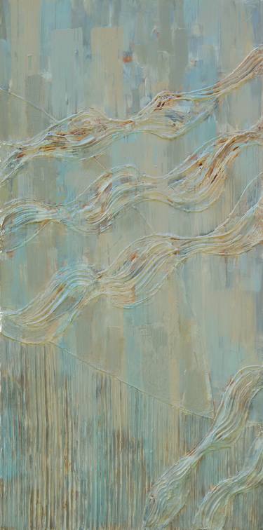 Saatchi Art Artist Gina Valenti-Lazarchik; Paintings, “Tranquility Bay, Panel A, 24" w x 48" h” #art
