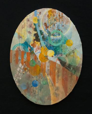Saatchi Art Artist Gina Valenti-Lazarchik; Paintings, “Born Again #1, oval, 11.5" w x 15.62 h x 0.5" d” #art