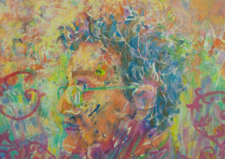 Original Abstract Portrait Painting by Gina Valenti-Lazarchik