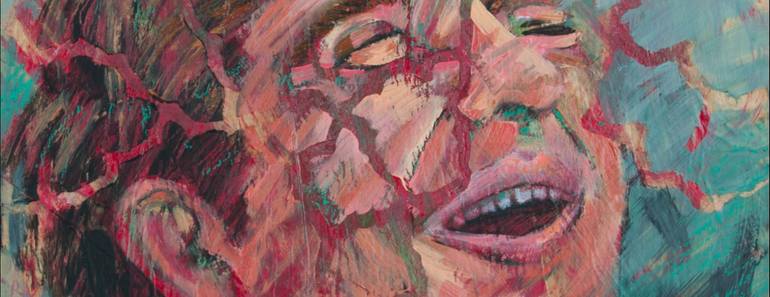 Original Expressionism People Painting by Gina Valenti-Lazarchik