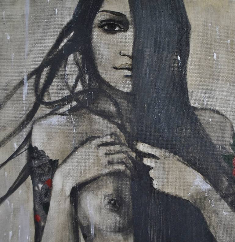 Original Expressionism Erotic Painting by Kseniya Berestova