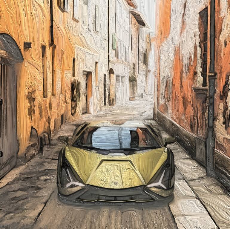 Lamborghini Sián Painting by The NJ | Saatchi Art