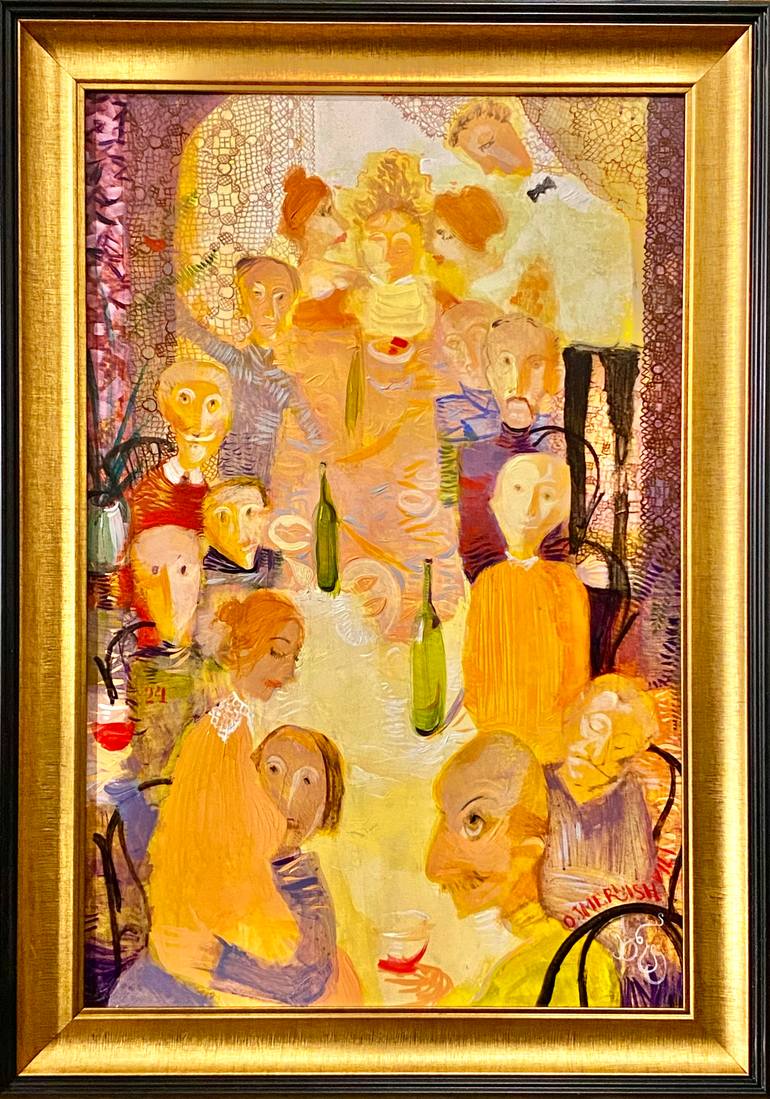 Original Abstract Family Painting by Otar  Imerlishvili