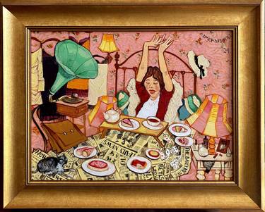 Original Modernism People Painting by Otar  Imerlishvili