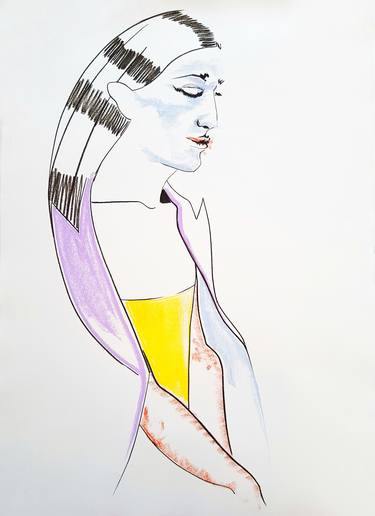 Original Expressionism Women Drawings by Anastasia Ross