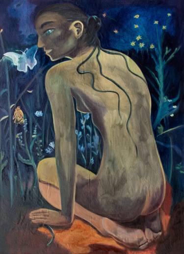 Original Figurative Garden Paintings by Benjamin Stephenson