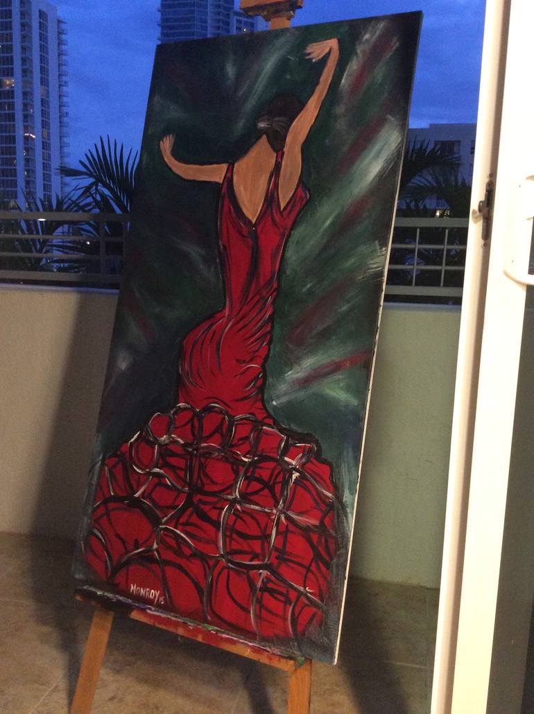 Original Abstract Women Painting by Alfredo Monroy