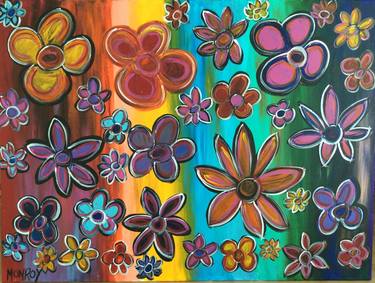 Original Abstract Floral Paintings by Alfredo Monroy