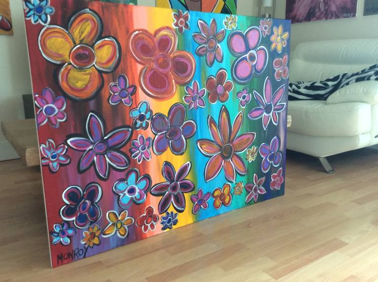 Original Abstract Floral Painting by Alfredo Monroy