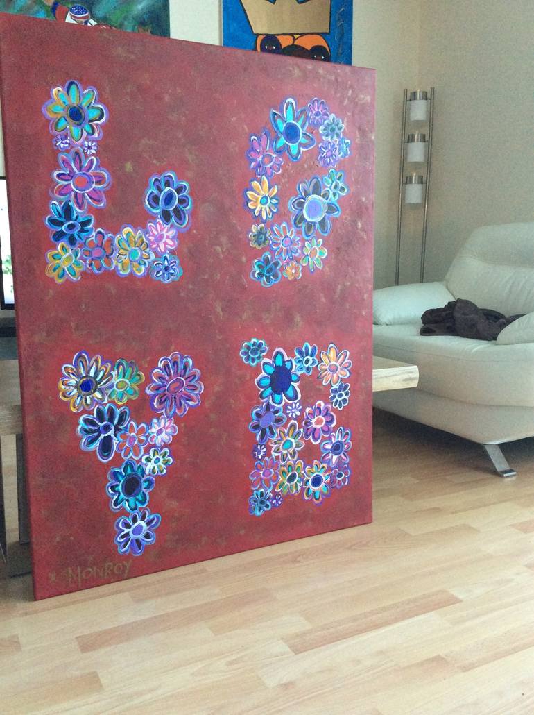 Original Abstract Expressionism Floral Painting by Alfredo Monroy