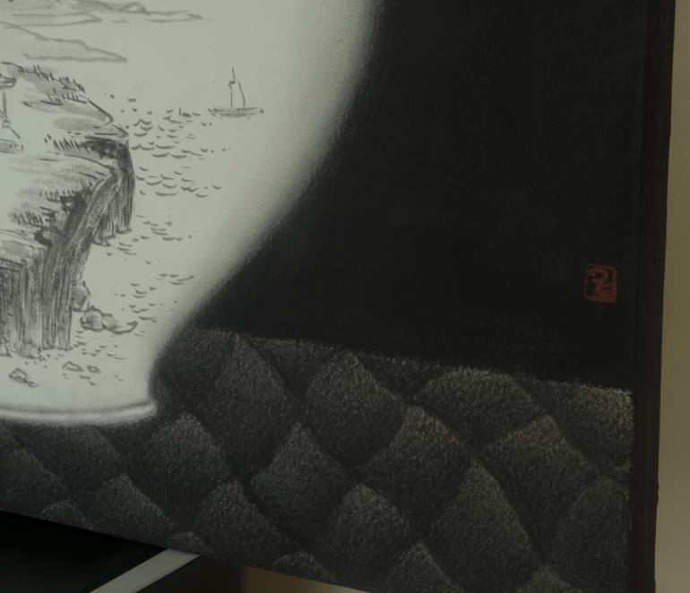 Original Black & White Floral Painting by Ryu Hoimin
