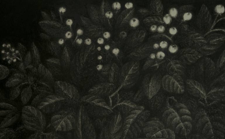 Original Black & White Floral Painting by Ryu Hoimin