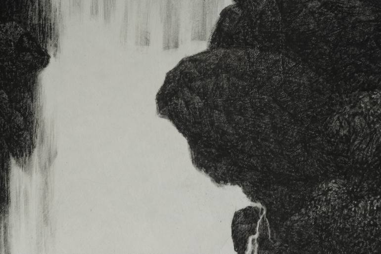 Original Black & White Landscape Painting by Ryu Hoimin