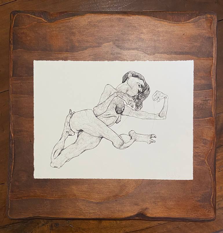 Original Expressionism Nude Drawing by Derya Kadipasaoglu