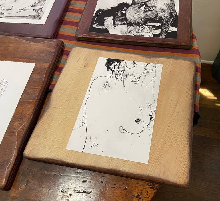 Original Expressionism Erotic Drawing by Derya Kadipasaoglu