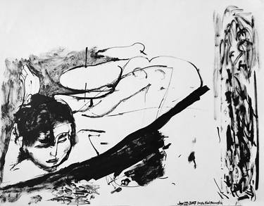 Original Abstract Expressionism Nude Drawings by Derya Kadipasaoglu