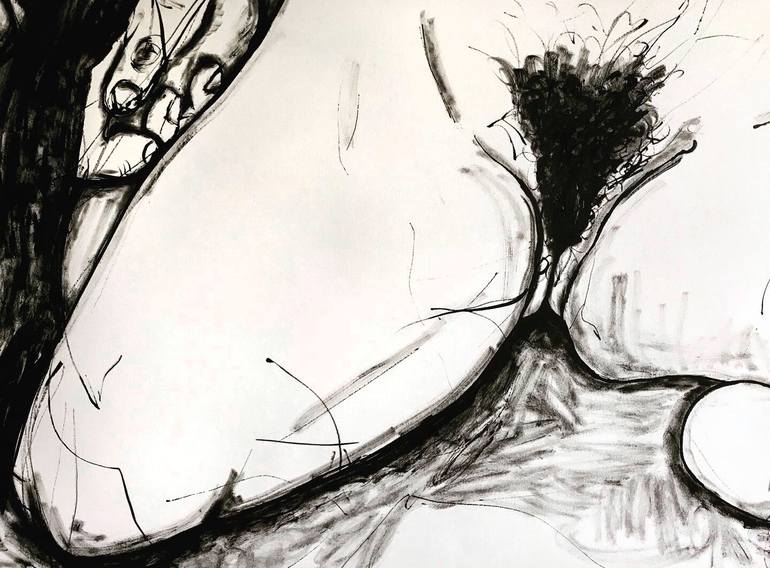 Original Expressionism Nude Drawing by Derya Kadipasaoglu