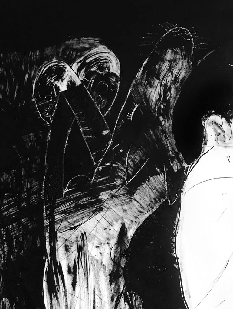 The brooding broad and the night creature Drawing by Derya Kadipasaoglu ...
