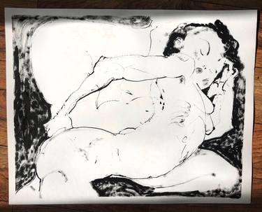 Original Expressionism Erotic Drawings by Derya Kadipasaoglu