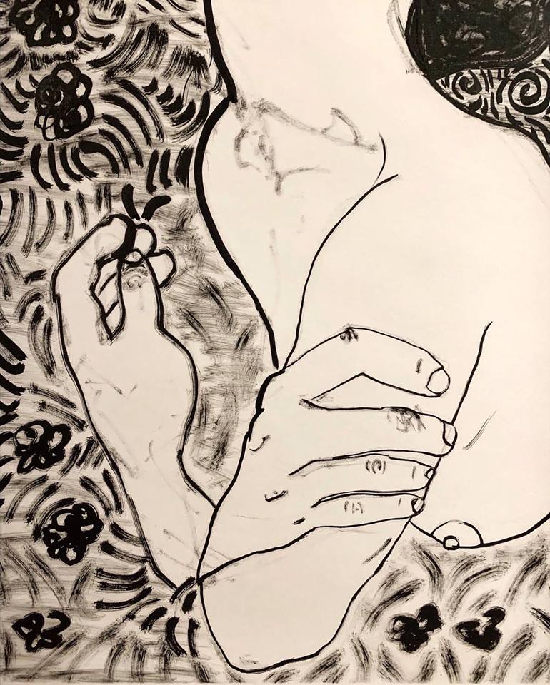 Original Expressionism Erotic Drawing by Derya Kadipasaoglu