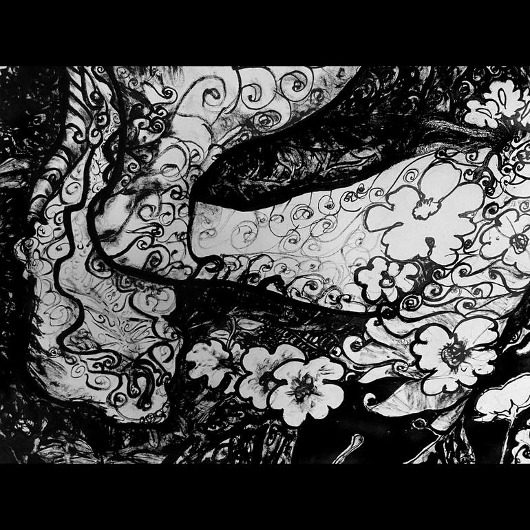 Original Expressionism Nude Drawing by Derya Kadipasaoglu