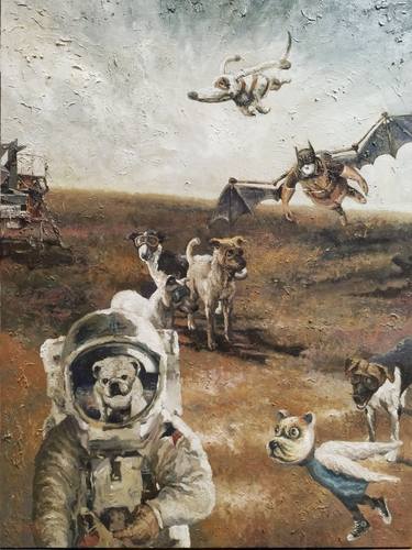 Print of Contemporary Dogs Paintings by gerry joquico