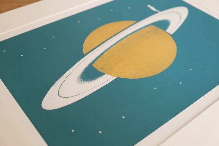 Original Outer Space Printmaking by Lene Bladbjerg