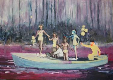 Original Expressionism Boat Paintings by Emma Rojas