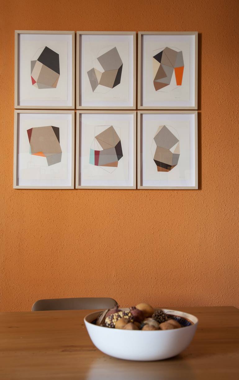 Original Cubism Geometric Collage by Ildefonso Martin