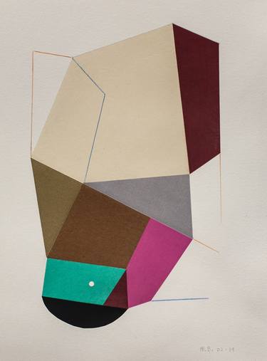 Original Cubism Geometric Collage by Ildefonso Martin