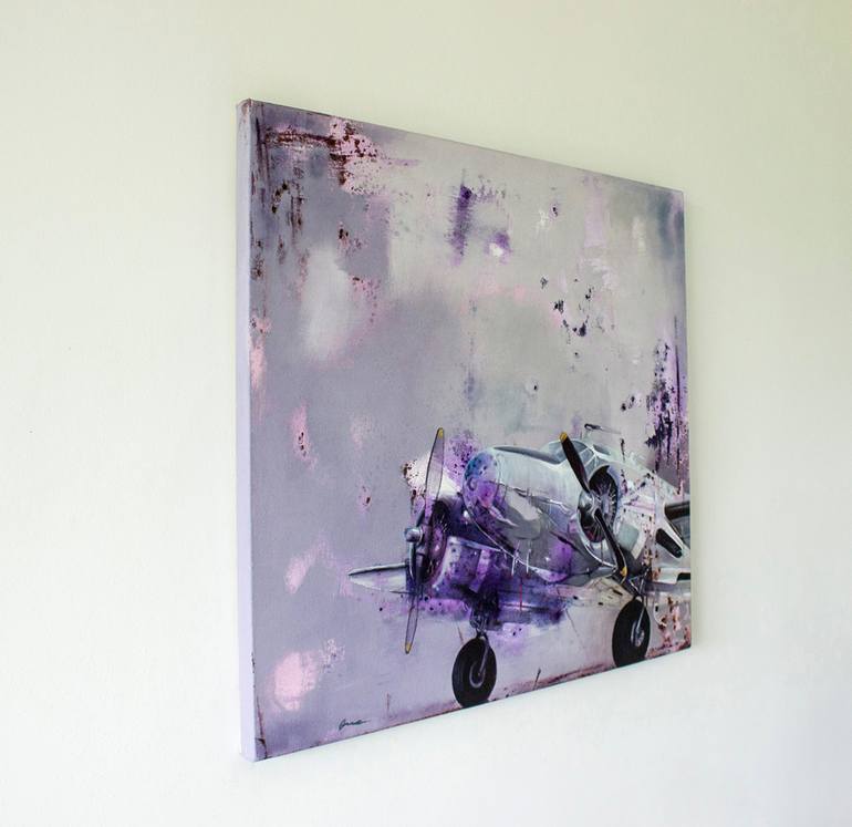 Original Figurative Aeroplane Painting by RENE GOMEZ OME