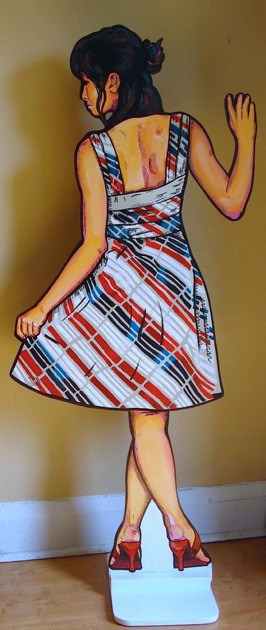 Woman in a Striped Dress thumb