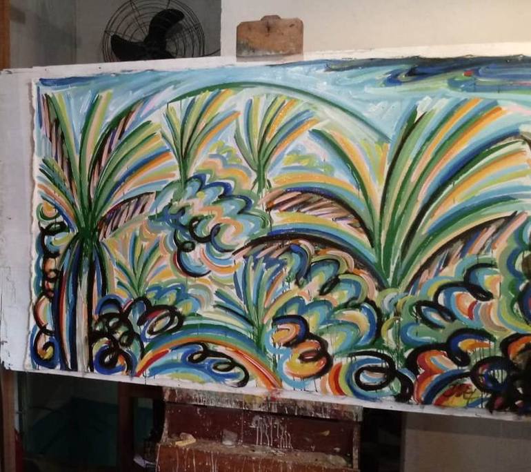 Original Expressionism Landscape Painting by Israel  Da Costa