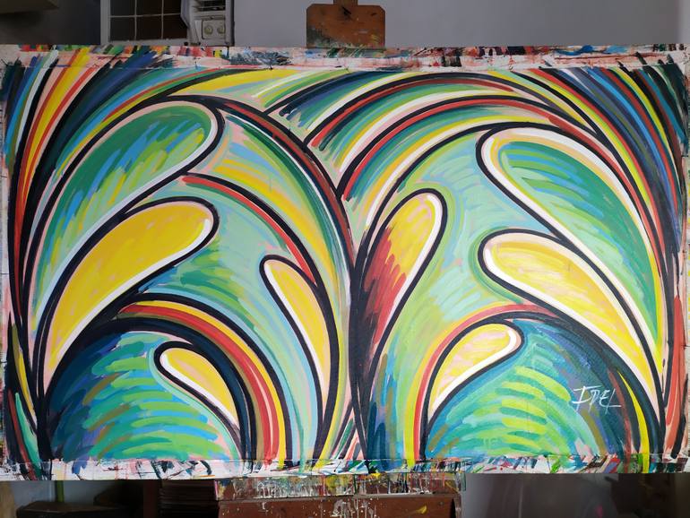 Original Abstract Expressionism Abstract Painting by Israel  Da Costa