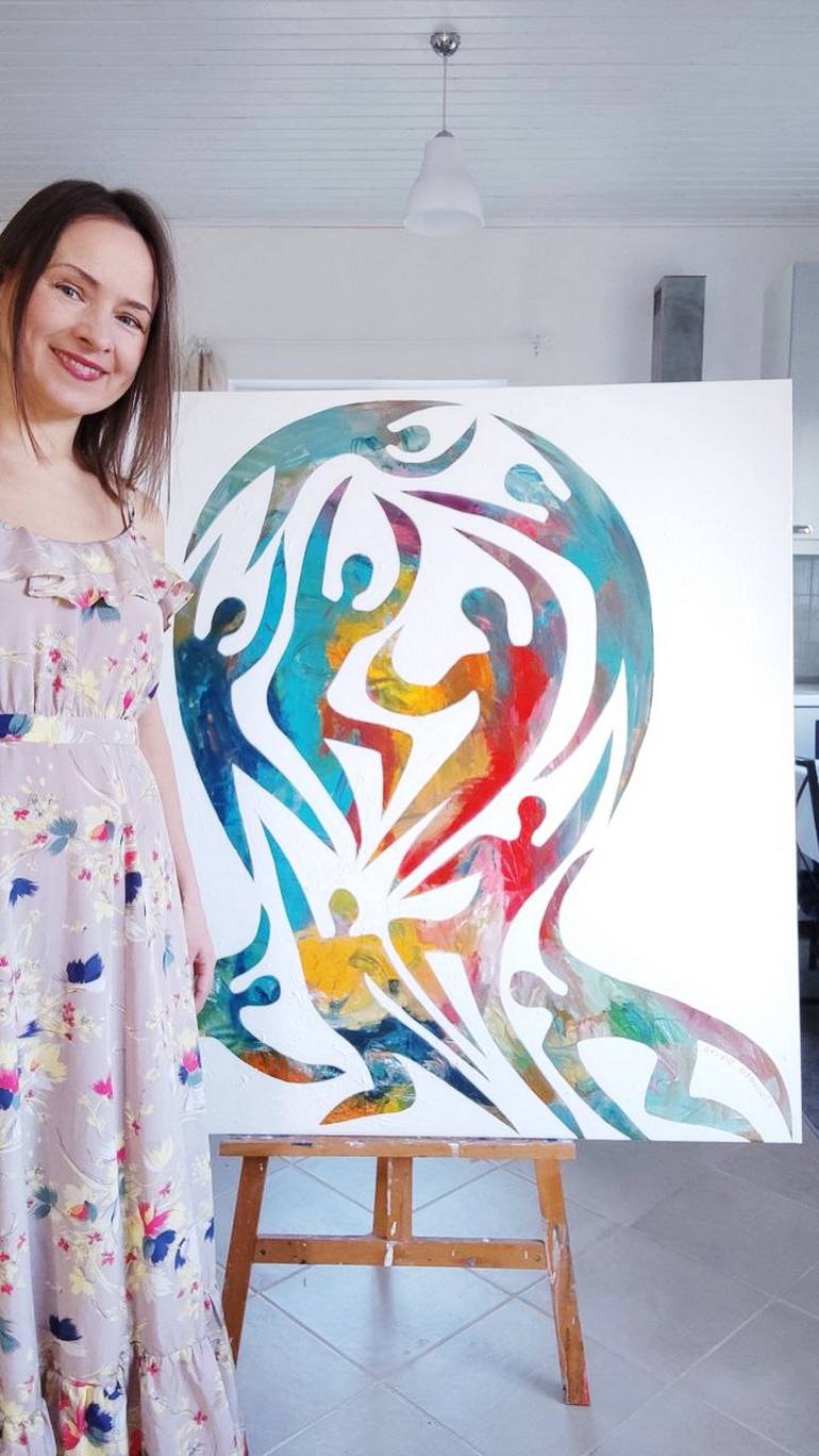 Original Conceptual People Painting by Elisaveta Sivas