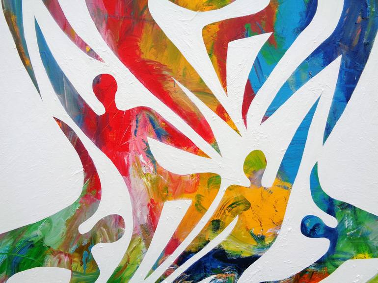 Original Conceptual People Painting by Elisaveta Sivas