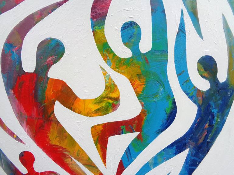 Original Conceptual People Painting by Elisaveta Sivas