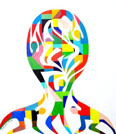 Original Conceptual People Painting by Elisaveta Sivas