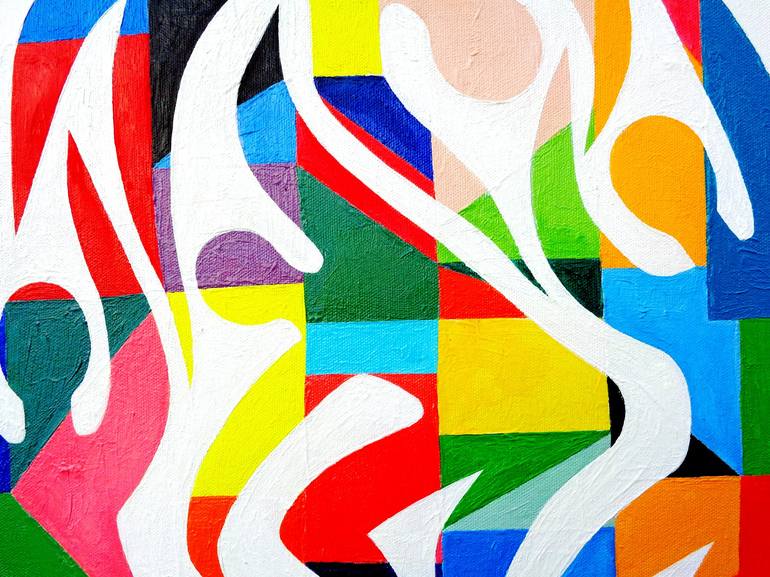 Original Conceptual People Painting by Elisaveta Sivas