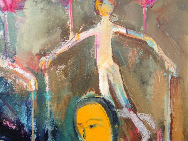 Original Abstract Expressionism People Painting by Elisaveta Sivas
