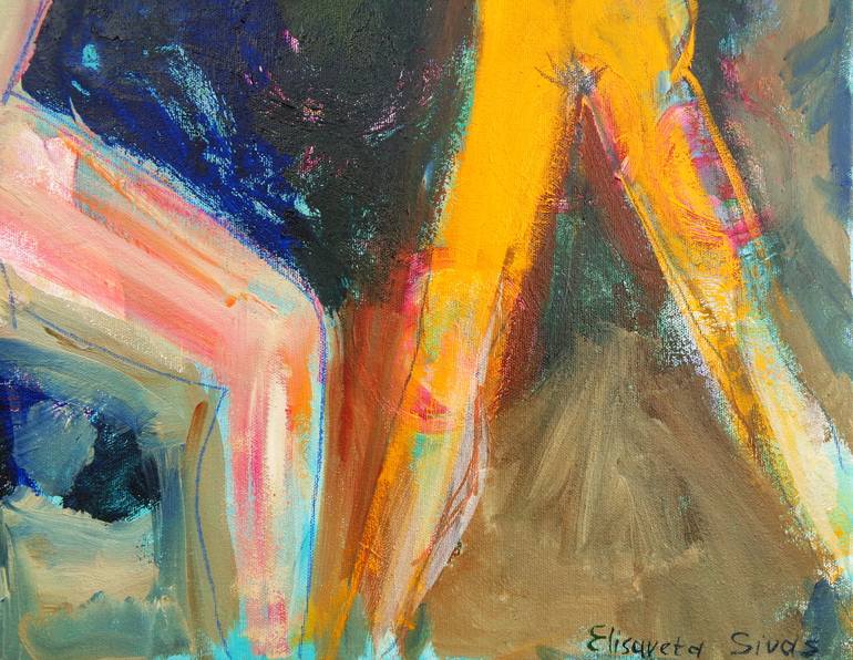Original Abstract Expressionism People Painting by Elisaveta Sivas