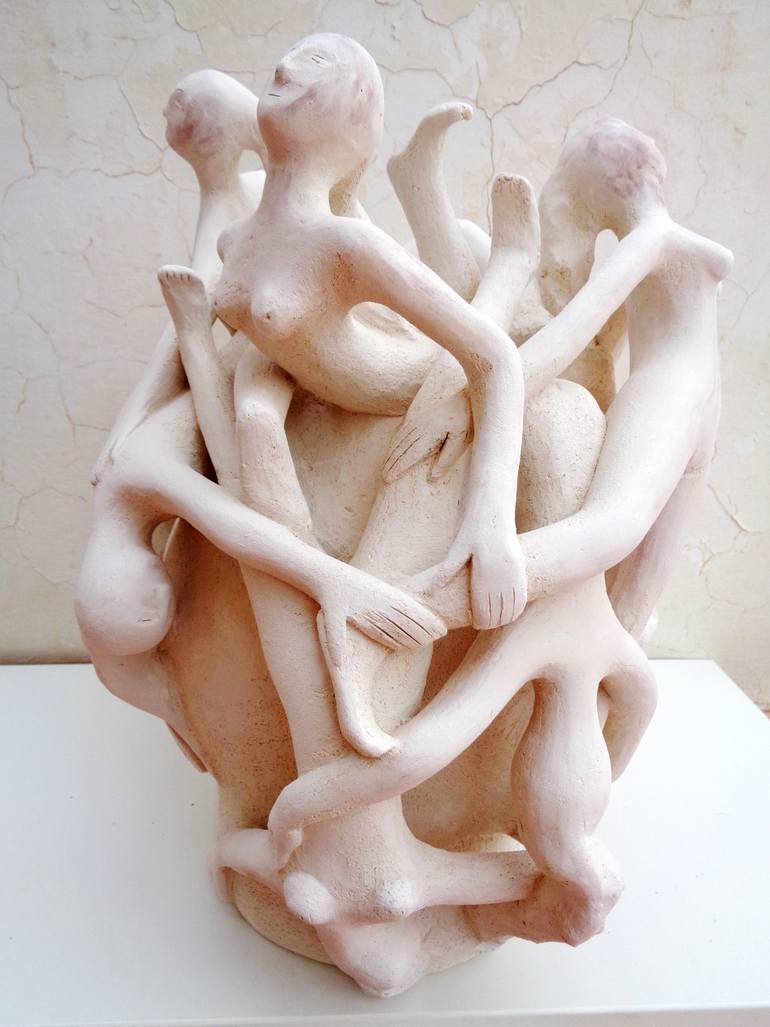 Original Abstract People Sculpture by Elisaveta Sivas
